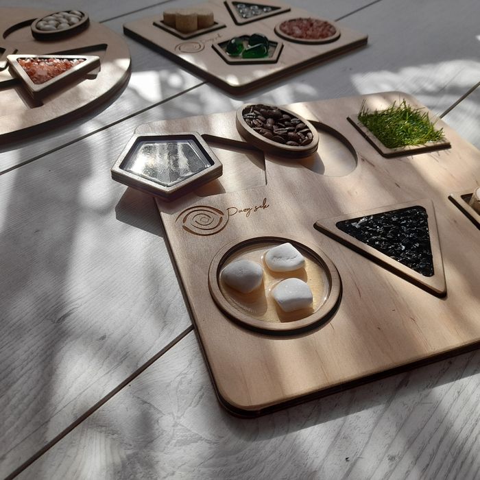 Sorter SENSORYCZNY kształtów sesnorki układanka drewniana Montessori