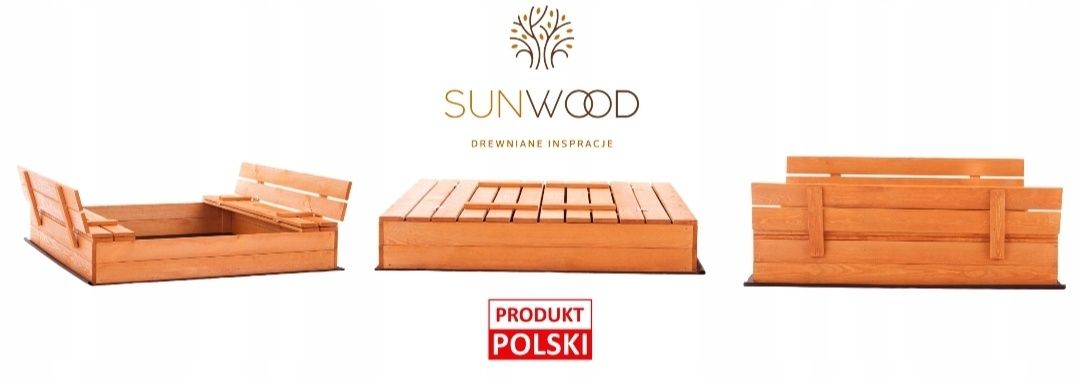 Duża piaskownica impregnowana zamykana drewniana