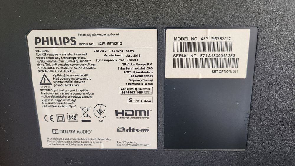 TV Philips - Smart TV Led 4k UHD Ultra fina
43 polegadas - 108 cm
Índi