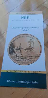 folder do monety Okręt transportowo-minowy ,,Lublin,,