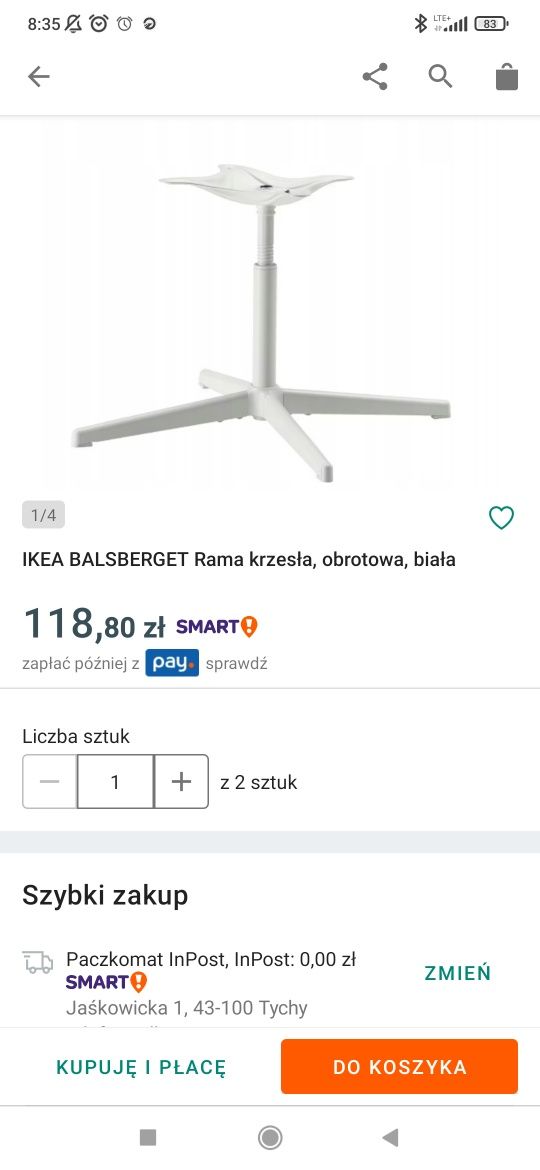 Krzesło do biurka biurowe obrotowe IKEA