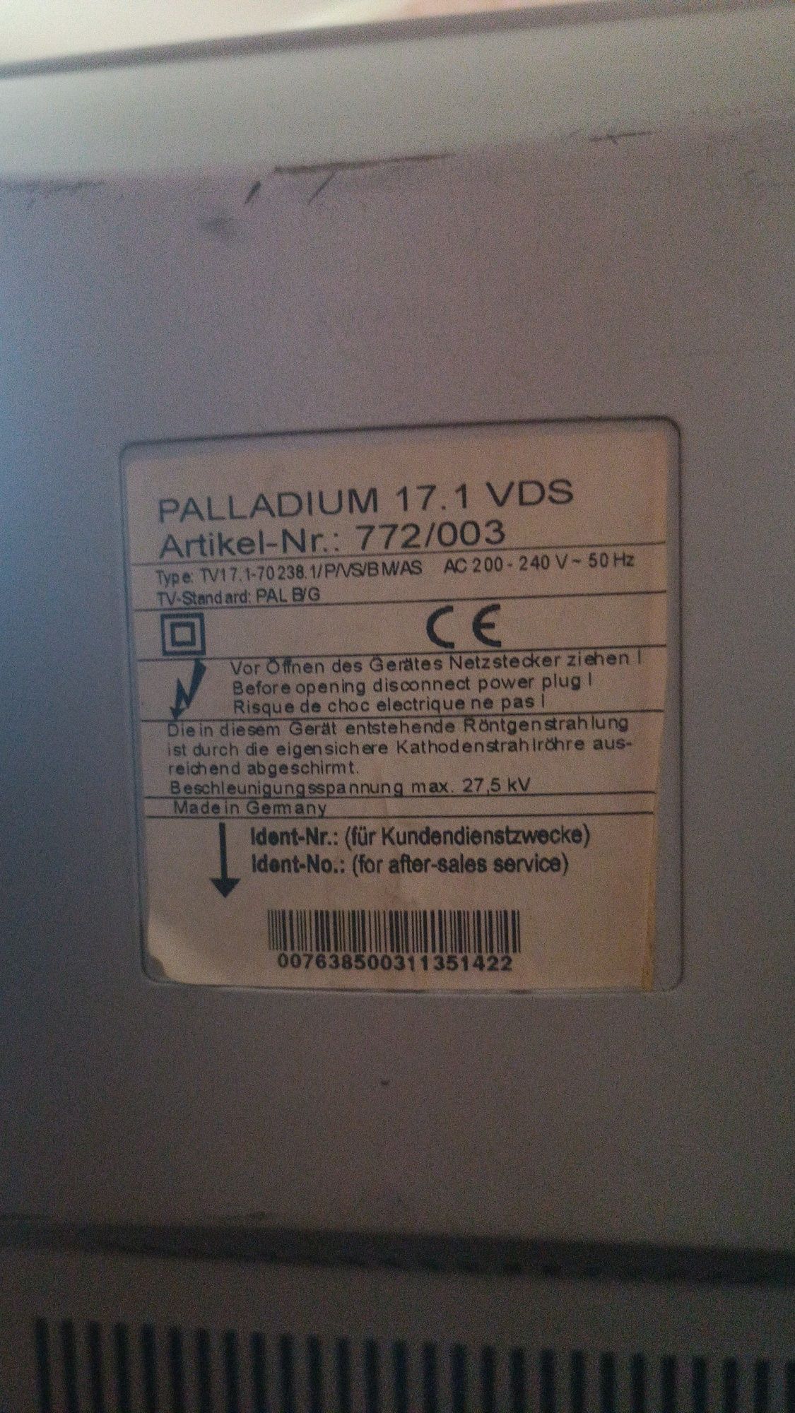телевізор PALLADIUM 17.1 VDS