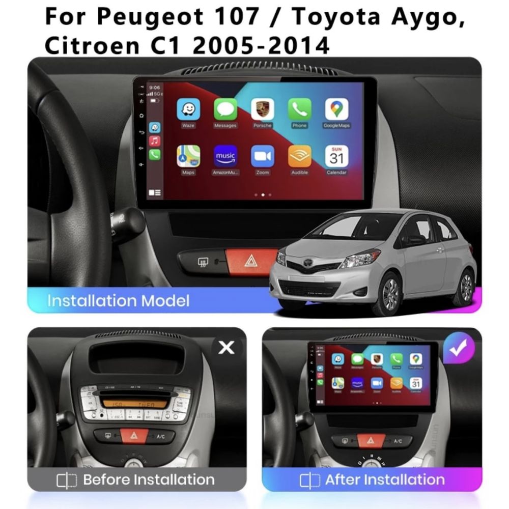 Штатная магнитола Peugeot 107/ Citroen C1/ Toyota Aygo (2005-2014)