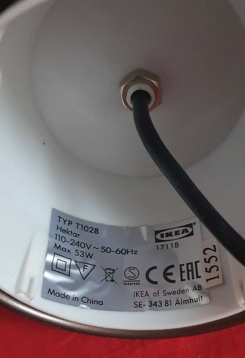 Lampa Hektar wisząca IKEA po demontażu