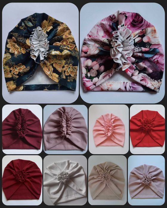 Opaska półturban, przeplatana, pin up, z kokardą, czapka turban