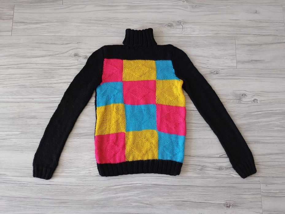 Ręcznie robiony sweter/golf, S
