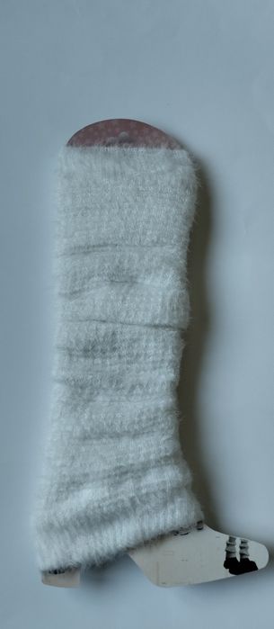 Гетри білі пухнасті жіночі теплі зимові