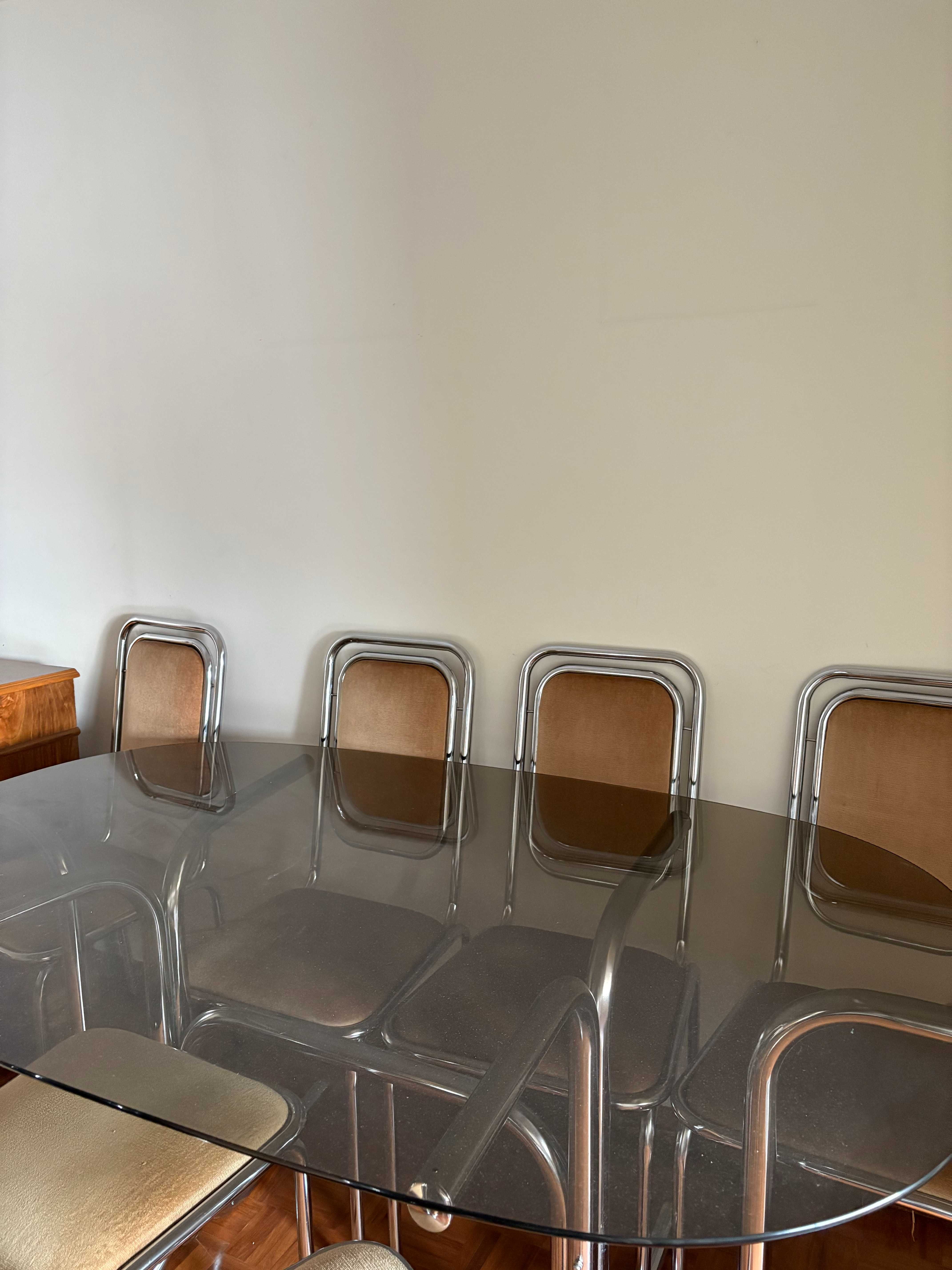 Conjunto Mesa Jantar Vidro + 6 cadeiras
