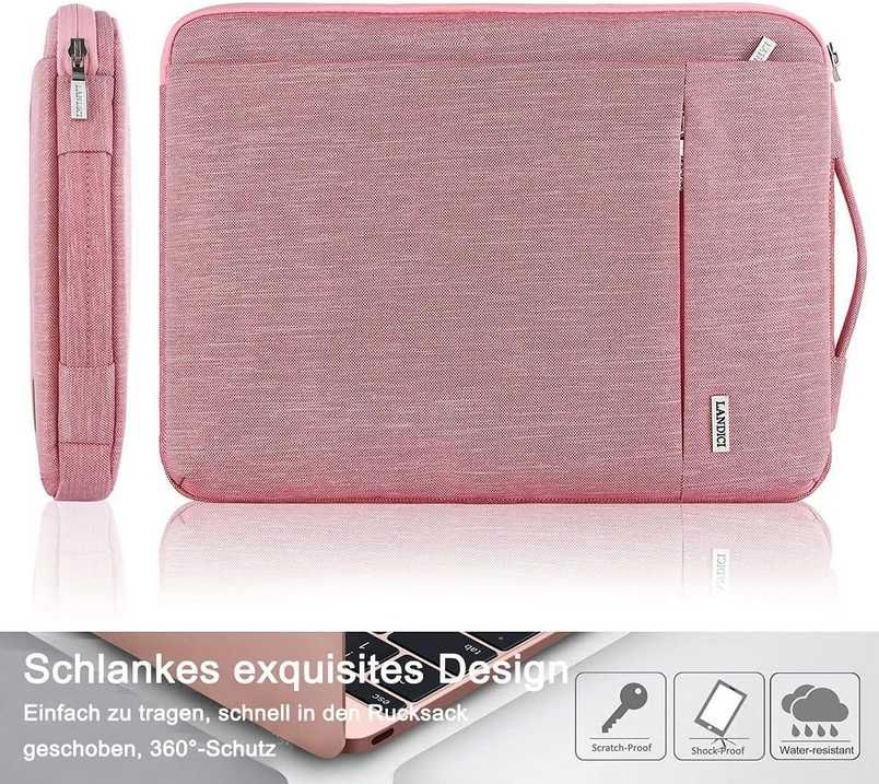 Różowe Etui Case Ochronny Torba na Laptopa 13,5 Landici do Macbook