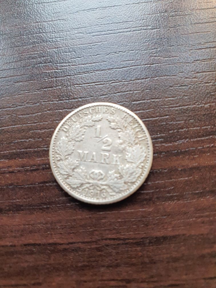 Moneta 1/2 marki 1916 roku G