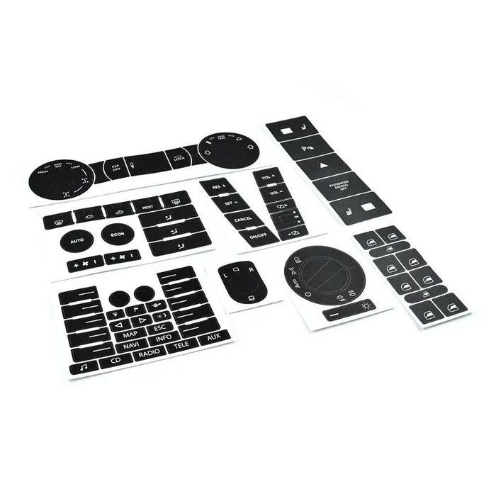 Наклейки для кнопок управления для Volkswagen Touareg 2004-2009