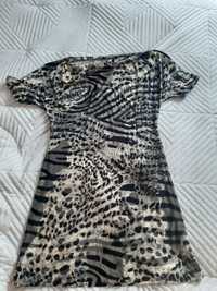 Sukienka tunika zwierzęcy print