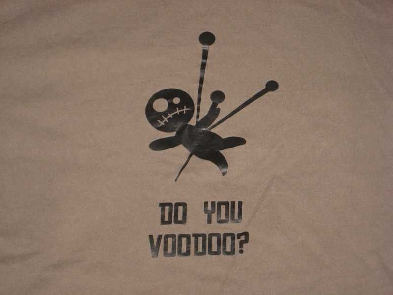 T-shirt koszulka lalka wudu laleczka voodoo khaki brązowa