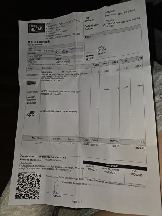 Sofá chaise long + 2 relax + baú