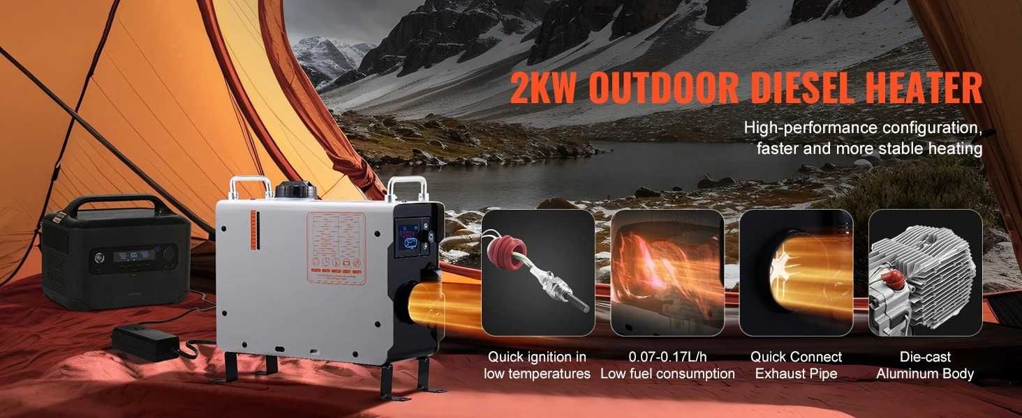 ogrzewanie postojowe diesel webasto VEVOR 2KW model 2025 pilot 12v220v