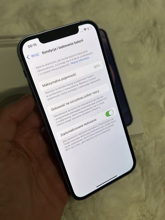 iPhone 12 fioletowy – bardzo dobry stan, ekran bez rys, z pudełkiem