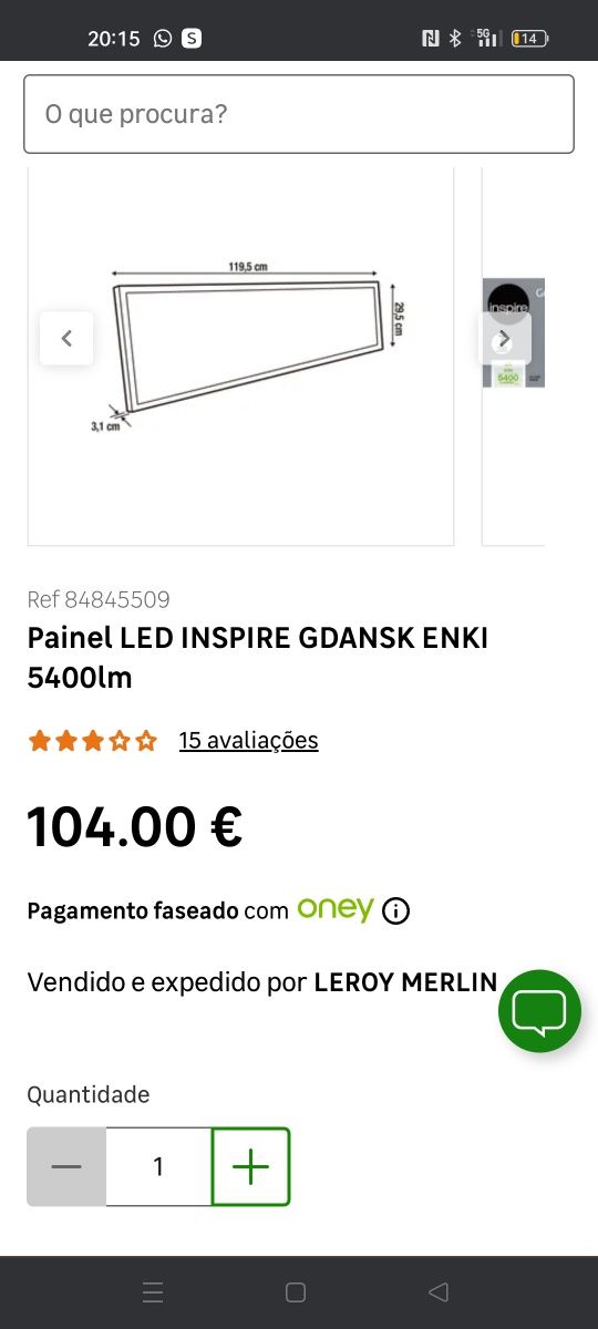 Painel de Led teto