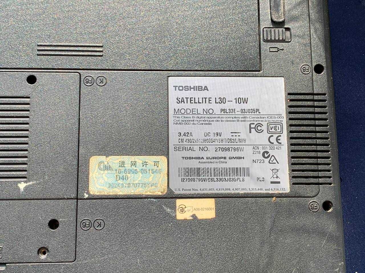 Toshiba Satellite L30-10X L30-10w