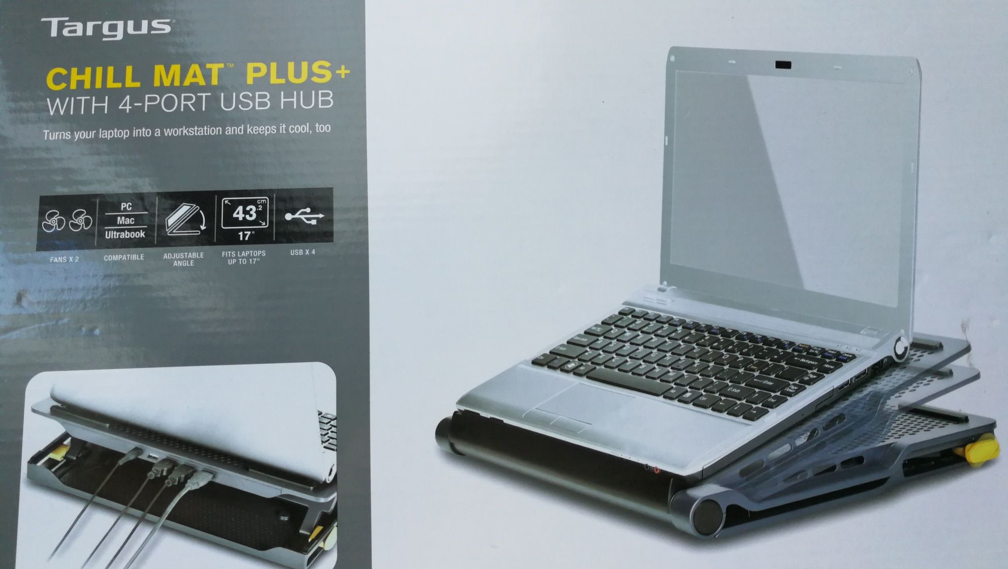 Targus Base Chill Mat Plus+ Hub USB 4 Portas
