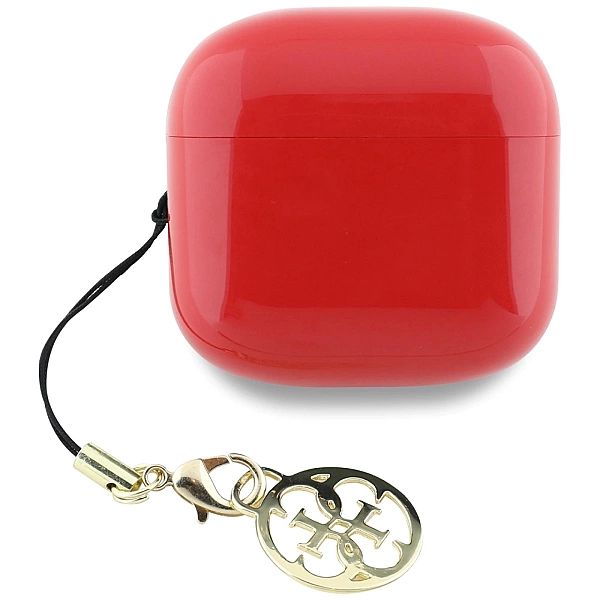 Słuchawki TWS Guess Glossy Effect Printed Classic Logo & Charm - czerw