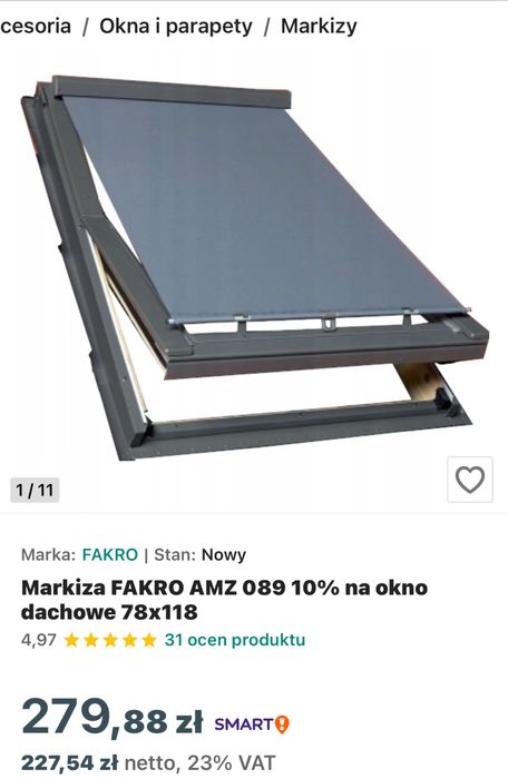 Okna dachowe, kołnierze, wylaz i markizy.