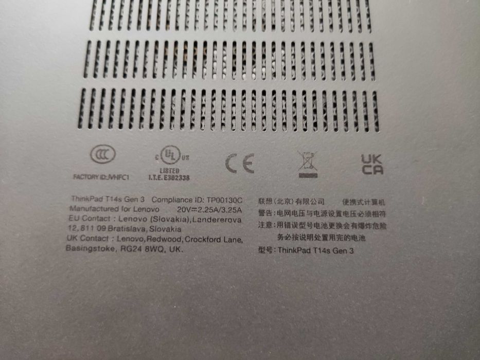 14" Lenovo ThinkPad T14s GEN 3 i7-1270P 16/256GB SSD TOUCH
