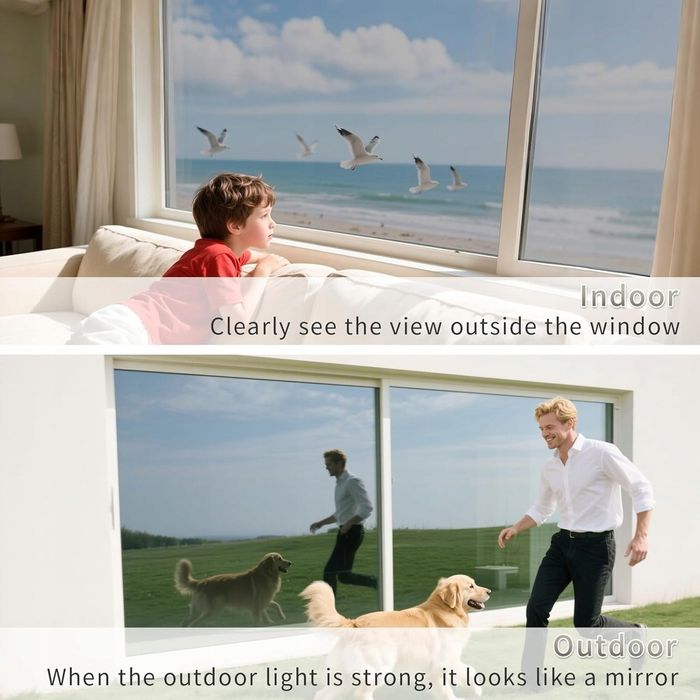 Folia okienna, statyczna anty-UV (czarno-srebrna, 90 x 1000 cm)