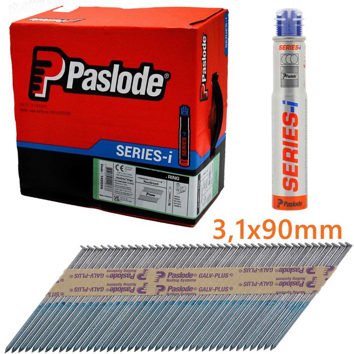 Gwoździe do gwoździarki gładkie Paslode 3,1x90 1250 szt + 1 Gaz FV,24H