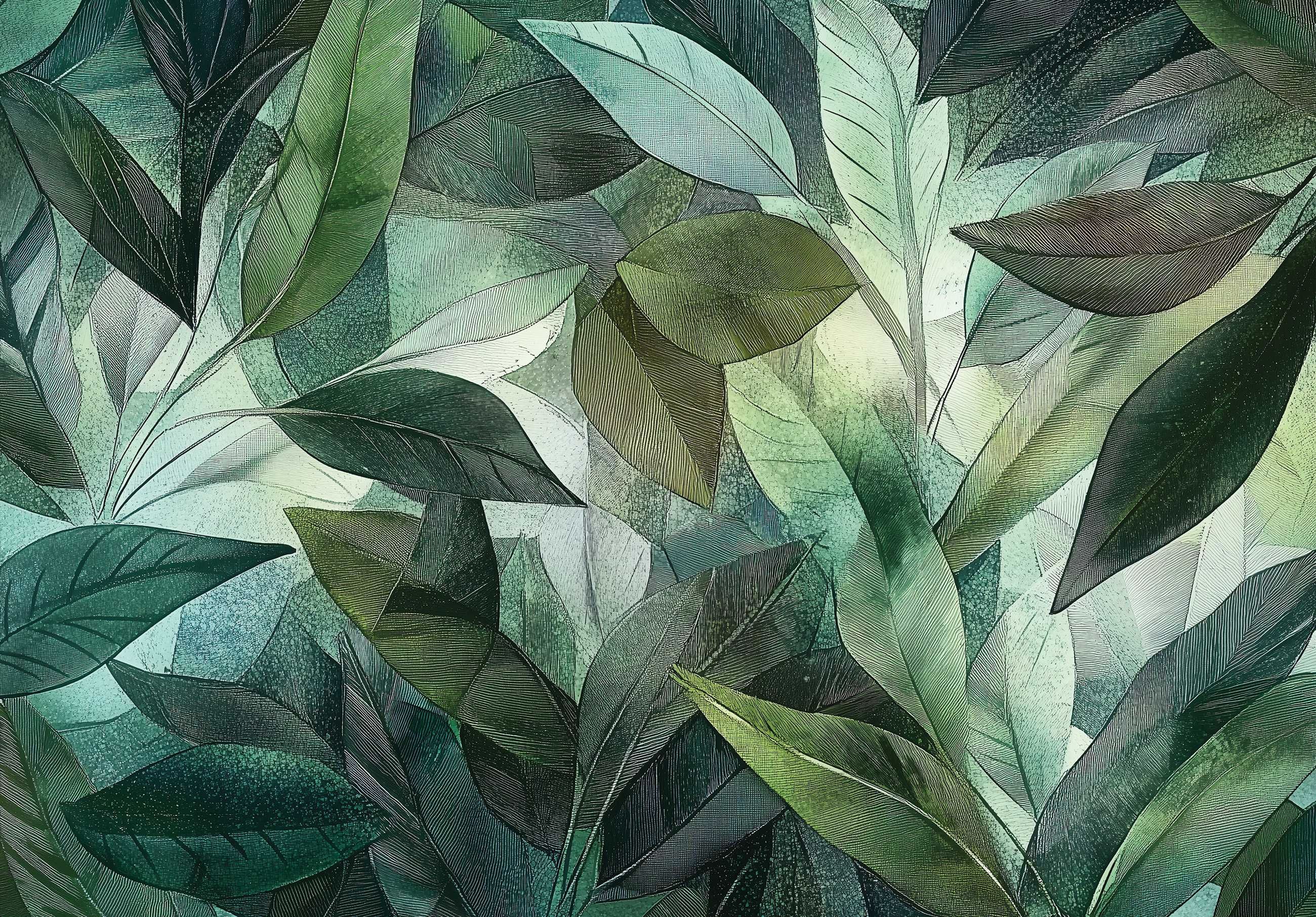 Fototapeta Zielone Liście Las Natura Tropiki Do Pokoju 3D + KLEJ