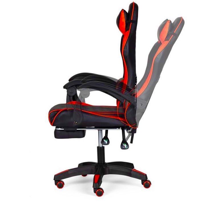 Fotel Krzesło Biurowy Gamingowy Z Podnóżkiem + Poduszki *okazja*