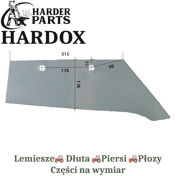 Lemiesz Rabewerk HARDOX SSPNB/P części do pługa 2X lepsze niż Borowe
