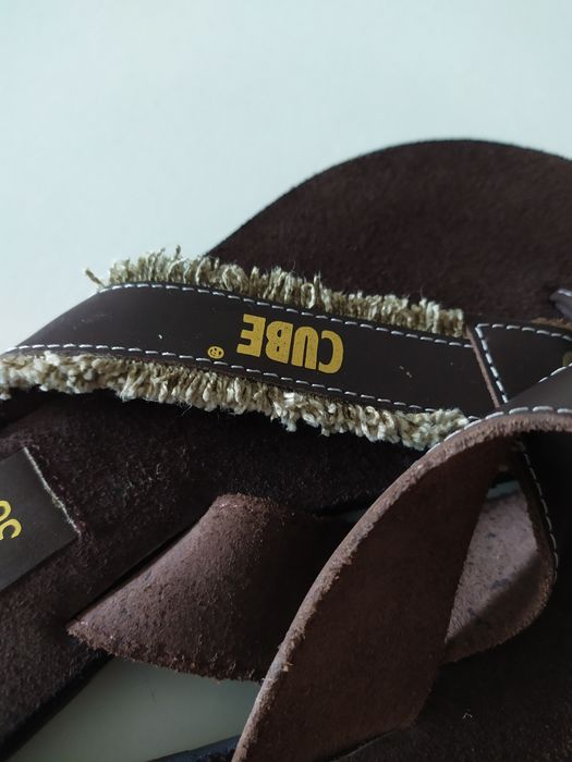 Якісні повністю шкіряні жіночі сланці, шльопанці, в'єтнамки Розмір 38