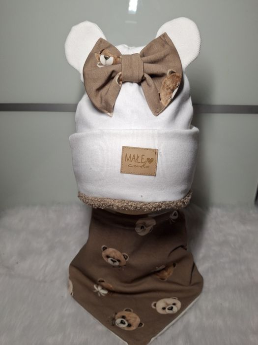 Zimowe ocieplane komplety czapka komin lub chusta