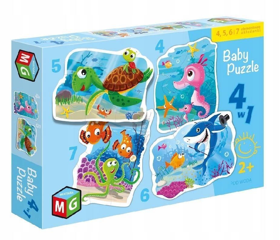 Baby Puzzle 4w1 Pod Wodą, Multigra