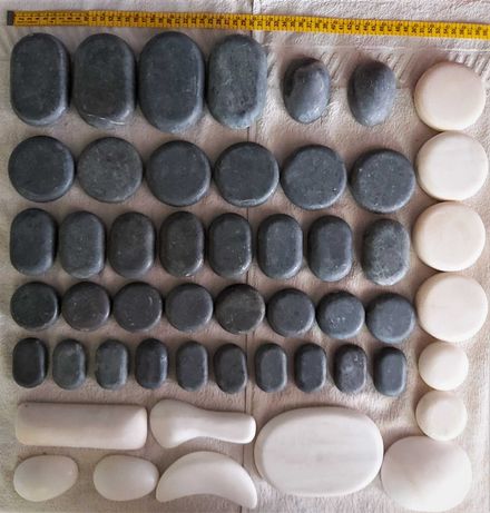 Kit de 51 pedras quentes de basalto e frias p/ hot cold stone massage