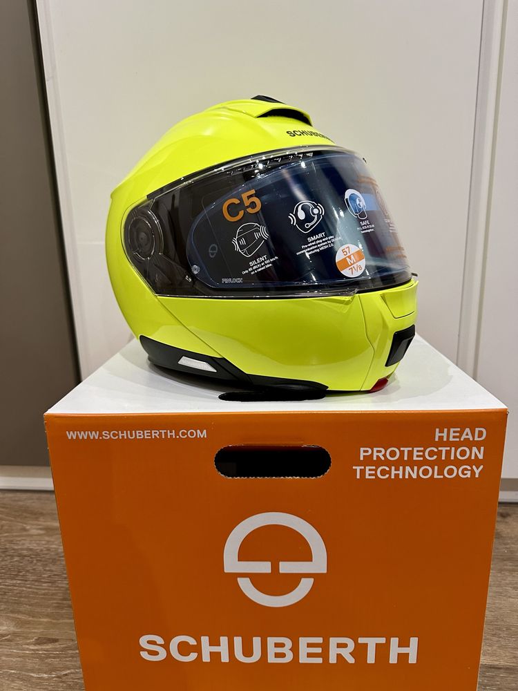 Nowy Kask Szczękowy Schuberth C5 Żółty Fluo roz M 57cm