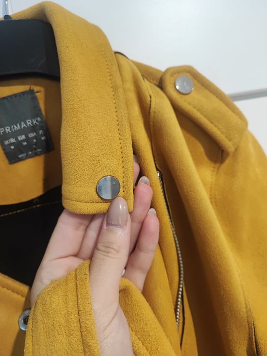 Kurtka wiosenna jesienna damska zamszowa musztardowa M 38 Primark