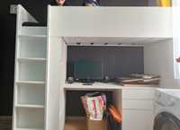 Łóżko Ikea Antresola, Piętrowe z biurkiem,stan bdb