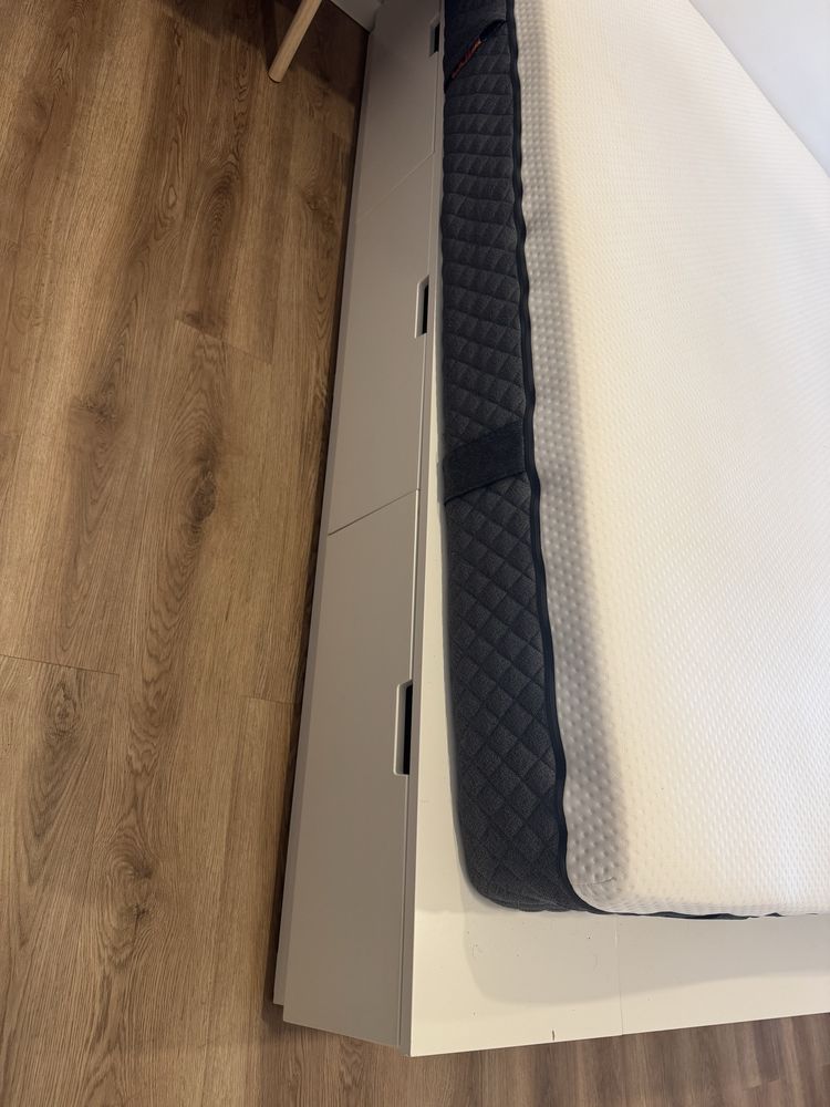 Cama Nordli IKEA 140x200 com arrumação + cabeceira branca (NEGOCIÁVEL)