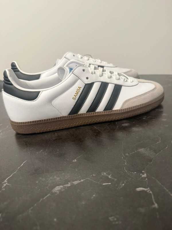 New Buty | Samba og*/ adidas_White Czarne paski / uniseks/ r.40