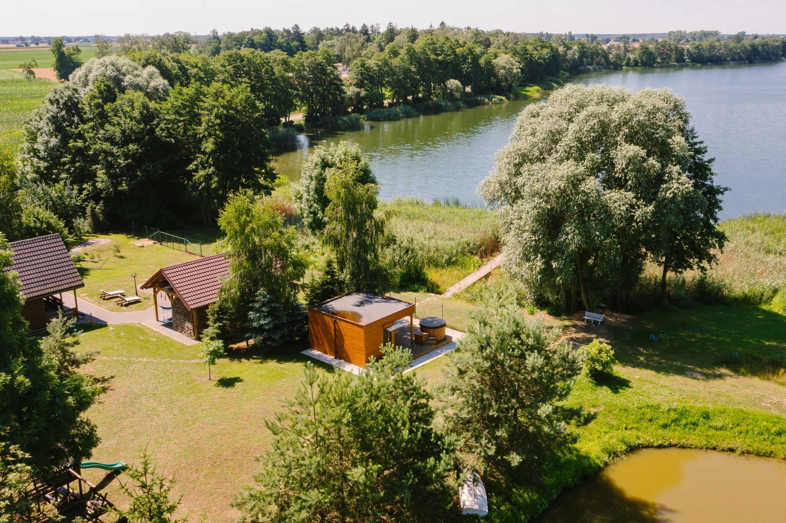 Domki Sauna Balia Bajkowa Przystań przy jeziorze Zbyszewickim w Wlkp.