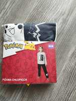 Szaro- czarna chłopięca piżama Pokemon, 100% bawełna , r. 110-116, 5-6