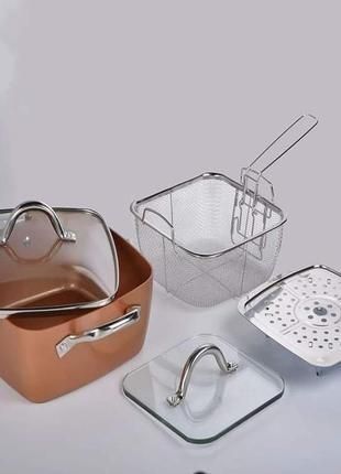 Сковорода-фритюрниця квадратна з кришкою TOP KITCHEN BN-8001