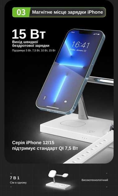 Продам Бездротову зарядку 4 в 1 для Apple + adapter 35W