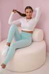 Legginsy miętowe prążkowane roz. 40 L C&A