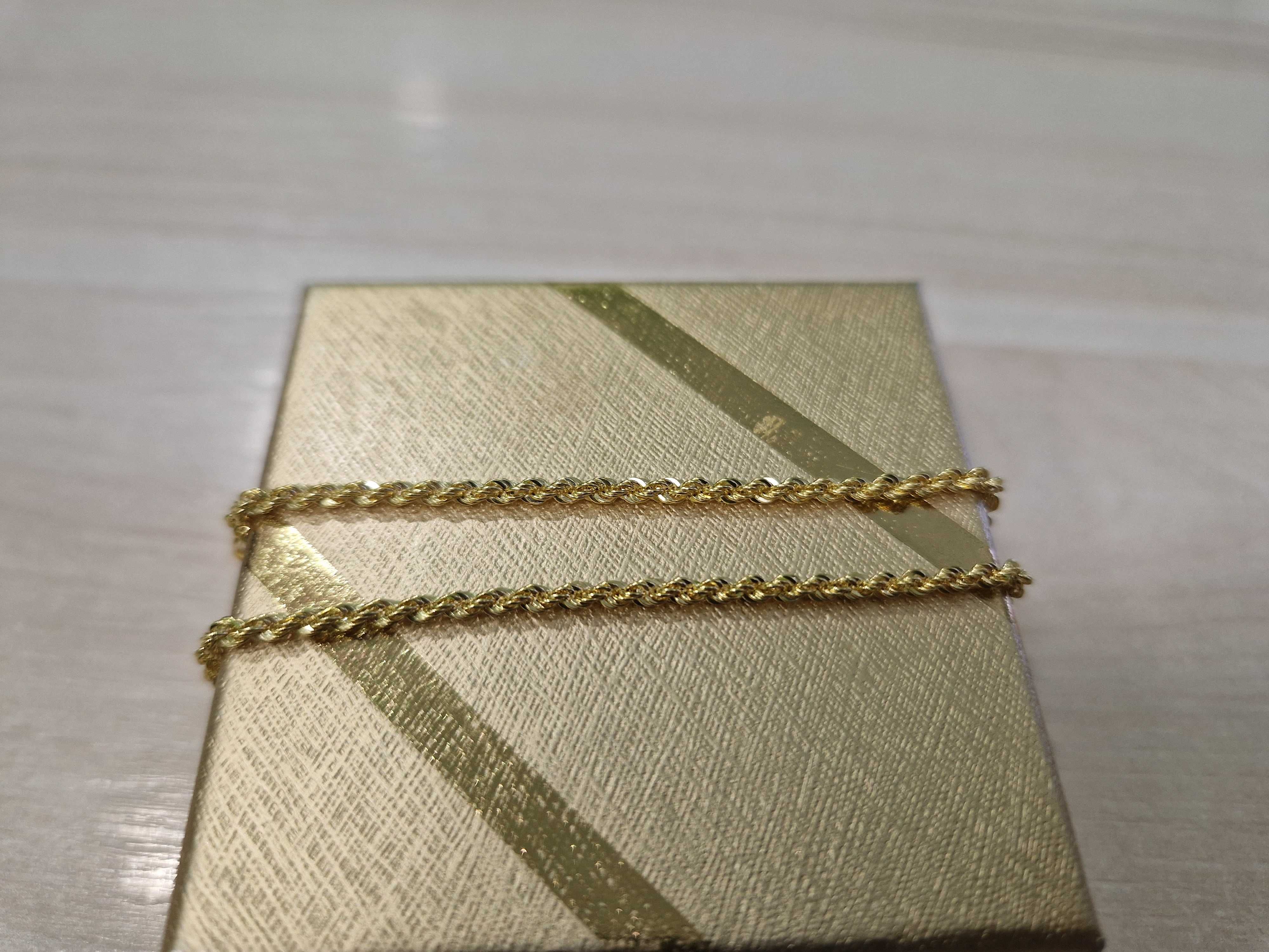 Nowa złota bransoletka damska splot Singapur PR 585