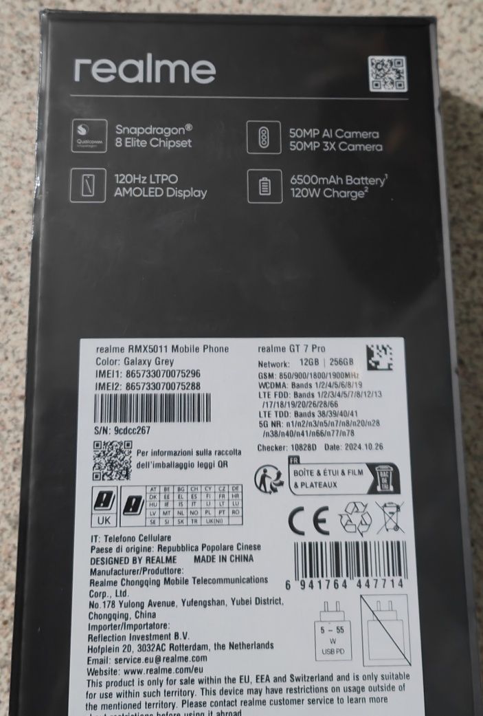 Realme GT 7 Pro 12/256Gb Galaxy Grey EU. Гарантія