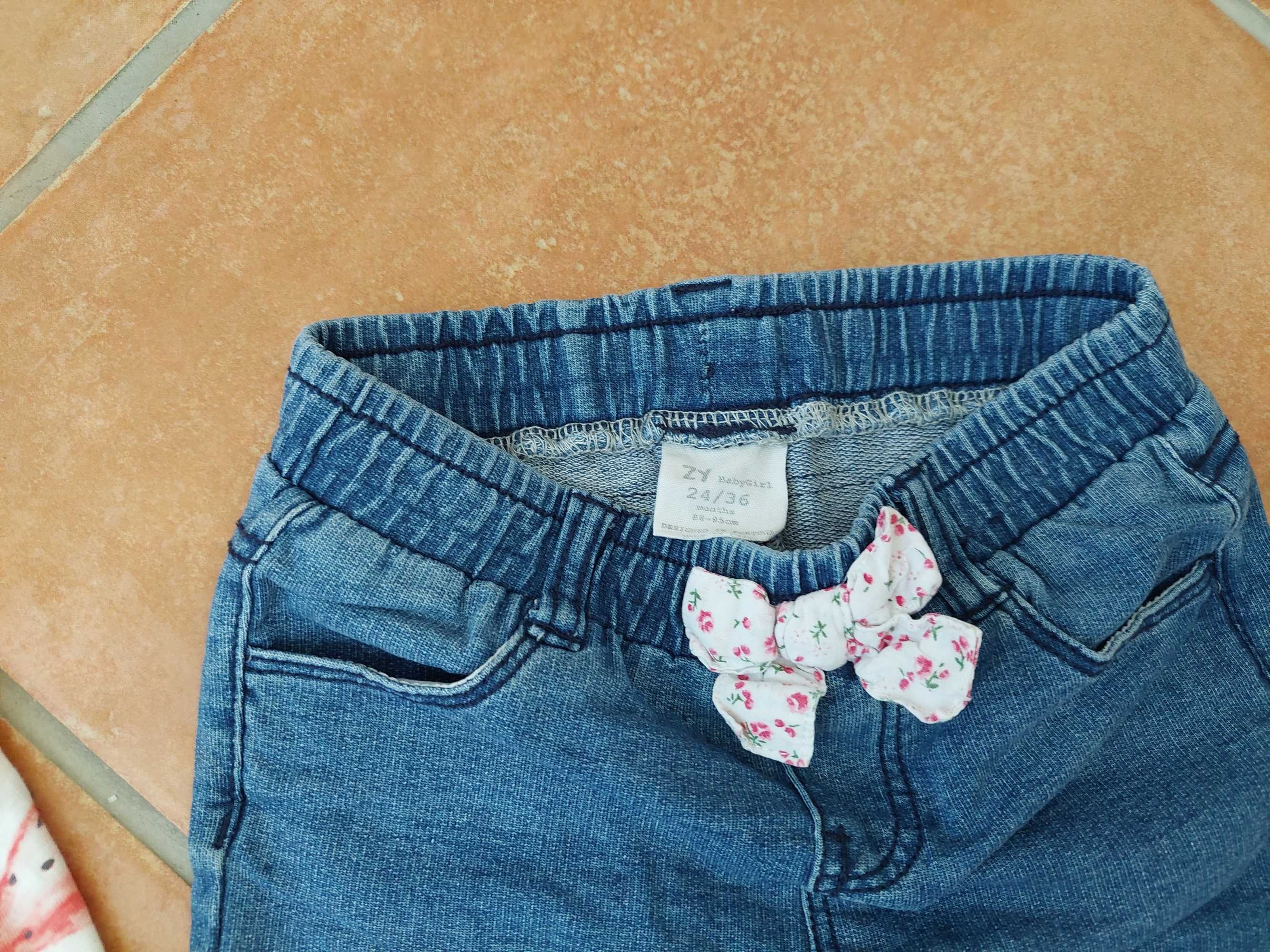 Várias peças de roupa de menina entre os 12 e os 36 meses