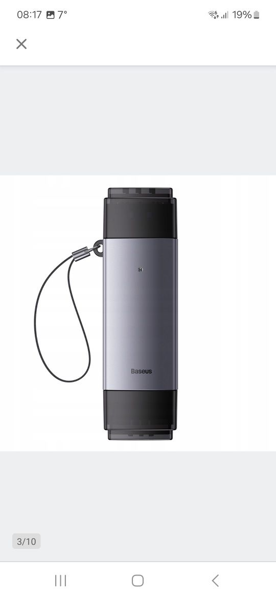 Czytnik kart pamięci Baseus microSD SD TF USB 3.0 USB-C TYP-C