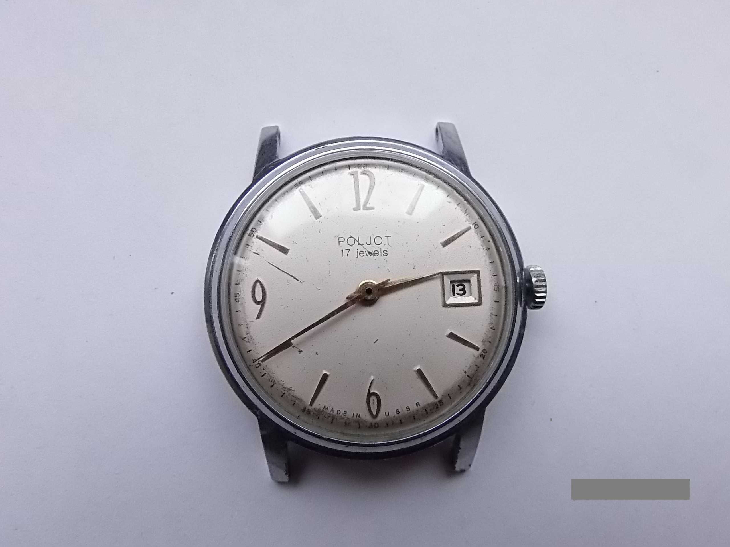 Zegarek męski naręczny POLJOT z datownikiem, prod. USSR - UŻYWANY